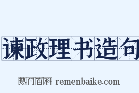 谏政理书造句是什么意思的图片
